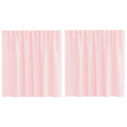 Berkfield Voile Curtains With Loops 2 Pcs Light Pink 140X140 Cm - thumbnail 2