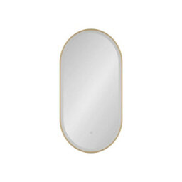 Royal Bathrooms Elite 450 X 900mm Brushed Brushed Brass Mirror Led Illuminated Capsule Framed Anti-Fog - thumbnail 3
