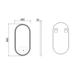 Royal Bathrooms Elite 450 X 900mm Brushed Brushed Brass Mirror Led Illuminated Capsule Framed Anti-Fog - thumbnail 4