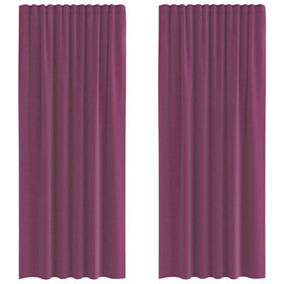 Berkfield Durable Voile Curtains With Rod Pockets 2 Pcs Purple