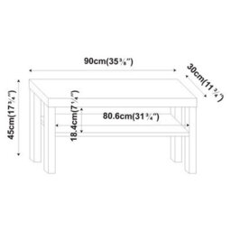 Urbn-Living Urbnliving 90Cm 2 Tier Tv Bench Entertainment Media Stand Cabinet Wooden Storage Display Unit, Rustic Brown - thumbnail 4