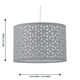 First Choice Lighting Set Of 2 Grey Laser Cut 30Cm Pendant Lightshades - thumbnail 9