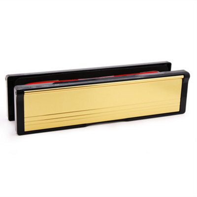 Afit Polished Gold 30 Minute Intumescent Abs Frame Telescopic Letterbox 250mm