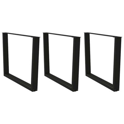 Berkfield Dining Table Legs V-Shape 3 Pcs Black 100X(72-73.3) Cm Steel - image 1