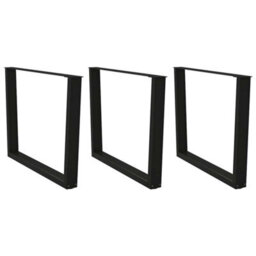 Berkfield Dining Table Legs V-Shape 3 Pcs Black 100X(72-73.3) Cm Steel