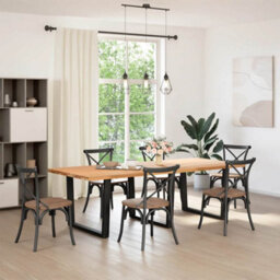 Berkfield Dining Table Legs V-Shape 3 Pcs Black 100X(72-73.3) Cm Steel - thumbnail 2