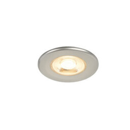 GoodHome Gamow Matt Pewter Effect Fixed Led Fire-Rated Warm & Neutral Downlight 5W Ip65