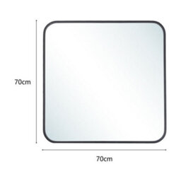 Living And Home Black Wall Mounted Square Framed Bathroom Mirror 700 mm X 700 mm - thumbnail 6