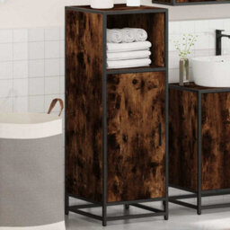 Berkfield Bathroom Cabinet Smoked Oak 35X37.5X100 Cm Engineered Wood - thumbnail 4