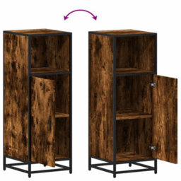Berkfield Bathroom Cabinet Smoked Oak 35X37.5X100 Cm Engineered Wood - thumbnail 9