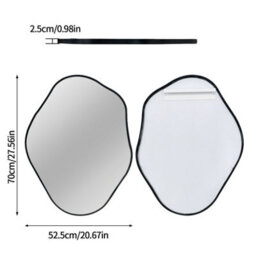 Artloge 52.5X70Cm Irregular Black-Rimmed Entryway Decor Mirror Aluminum Bathroom Makeup Mirror - thumbnail 2
