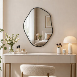 Artloge 52.5X70Cm Irregular Black-Rimmed Entryway Decor Mirror Aluminum Bathroom Makeup Mirror - thumbnail 8
