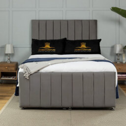UKBEDFURNITURE Belvoir Plush Steel End Opening Divan Ottoman Bed With 54 Inch Headboard - thumbnail 2