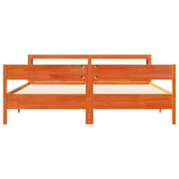 Berkfield Bed Frame Without Mattress Wax Brown 180X200 Cm Super King Solid Wood Pine - thumbnail 4