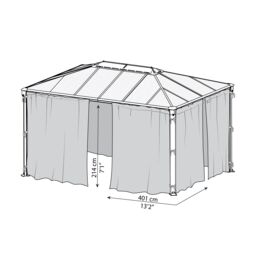 Canopia By Palram Grey Gazebo Netting (L)2.17M (W)4.36M For Martinique 4300 - thumbnail 2