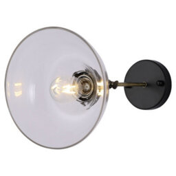 Living And Home Industrial 1-Light Armed Sconce Wall Light With Open Style Clear Glass Shade - thumbnail 4