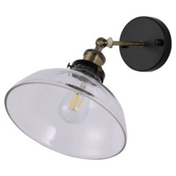 Living And Home Industrial 1-Light Armed Sconce Wall Light With Open Style Clear Glass Shade - thumbnail 5
