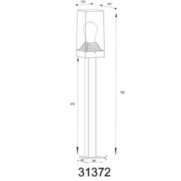 Luminosa Lighting Luminosa Gabba Outdoor Bollard Aluminium Die-Cast Ip44 1X E27 - thumbnail 9