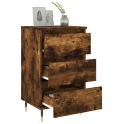 Berkfield Bedside Cabinets 2 Pcs Smoked Oak 40X35X69 Cm Engineered Wood - thumbnail 4