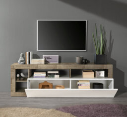 FurniComp LTD Furnicomp Lorenzo 184Cm White Gloss And Pero Oak Tv Stand - thumbnail 2