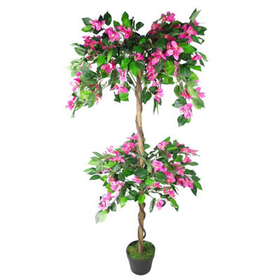 Leaf Artificial Blossom Tree 140Cm Rhododendron Pink Trunk
