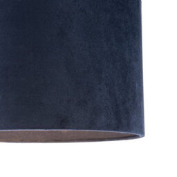 Happy Homewares Soft Velvet Midnight Blue Fabric Round Lamp Shade For Table Or Pendant - thumbnail 3