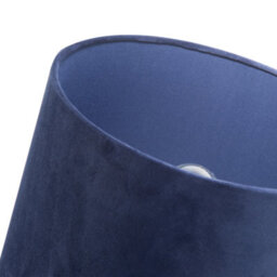 Happy Homewares Soft Velvet Midnight Blue Fabric Round Lamp Shade For Table Or Pendant - thumbnail 4