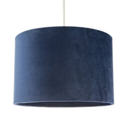 Happy Homewares Soft Velvet Midnight Blue Fabric Round Lamp Shade For Table Or Pendant - thumbnail 2