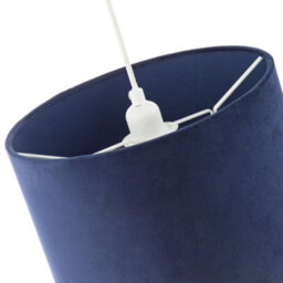 Happy Homewares Soft Velvet Midnight Blue Fabric Round Lamp Shade For Table Or Pendant - thumbnail 5