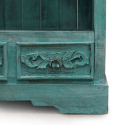Albasia Turquoise Bathroom Cabinet 120Cm Tall Storage Drawer - thumbnail 4
