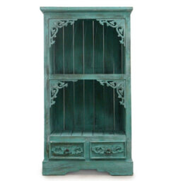 Albasia Turquoise Bathroom Cabinet 120Cm Tall Storage Drawer