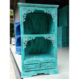 Albasia Turquoise Bathroom Cabinet 120Cm Tall Storage Drawer - thumbnail 2