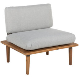 Beliani Garden Lounge Set With Table 4 Seater Frascati Modular Certified Acacia Wood Light Grey - thumbnail 5