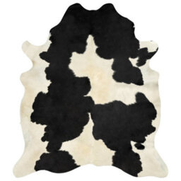 Berkfield Real Cowhide Rug Black And White 180X220 Cm - thumbnail 8