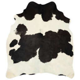 Berkfield Real Cowhide Rug Black And White 180X220 Cm - thumbnail 7
