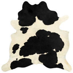 Berkfield Real Cowhide Rug Black And White 180X220 Cm - thumbnail 2