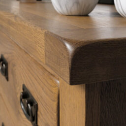 Elm Home And Garden Wide 6 Drawer Chest Of Rustic Oak Drawers 78Cm High X 128Cm Wide X 40Cm Deep - thumbnail 6