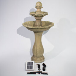 Primrose Solar Powered Antique Imperial Round-Tiered Water Feature Fountain With Led Lights 112Cm - thumbnail 7