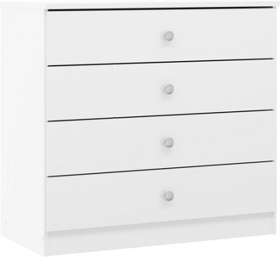 Denver White Gloss 4 Drawer Chest Of Drawers Bedroom Furniture Storage - image 1