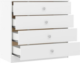 Denver White Gloss 4 Drawer Chest Of Drawers Bedroom Furniture Storage - thumbnail 5