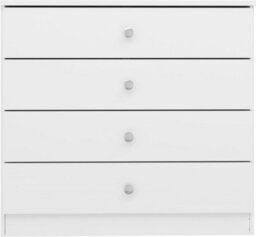 Denver White Gloss 4 Drawer Chest Of Drawers Bedroom Furniture Storage - thumbnail 8