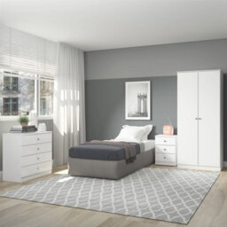 Denver White Gloss 4 Drawer Chest Of Drawers Bedroom Furniture Storage - thumbnail 6
