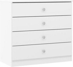 Denver White Gloss 4 Drawer Chest Of Drawers Bedroom Furniture Storage - thumbnail 1