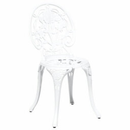 Berkfield Garden Bistro Set 3 Pcs White Aluminium - thumbnail 4