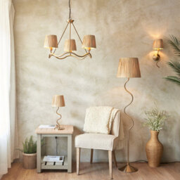 Loops Stylish 2 Pack Dimmable Wall Lights In Aged Brass With Raffia Shade - thumbnail 7