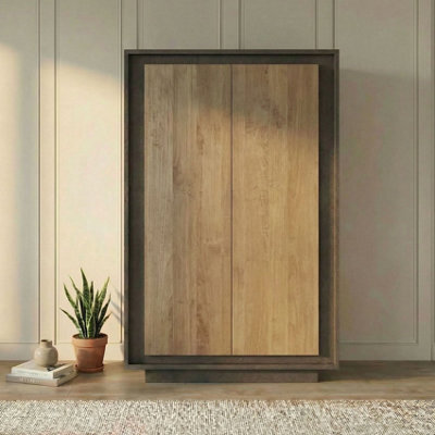 FurniComp LTD Furnicomp Berlin 2 Door 106Cm Grey And Mercure Oak Highboard/tall Sideboard - image 1