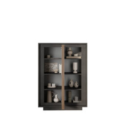 FurniComp LTD Furnicomp Berlin 2 Door 106Cm Grey And Mercure Oak Highboard/tall Sideboard - thumbnail 3