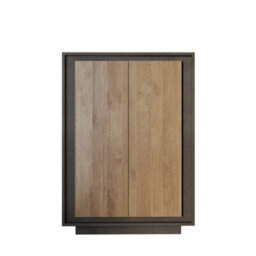 FurniComp LTD Furnicomp Berlin 2 Door 106Cm Grey And Mercure Oak Highboard/tall Sideboard - thumbnail 2