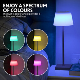 Loops Black Rgb Rechargeable Table Lamp - Multi-Colour Bedside Light Wireless Dimmable - thumbnail 9