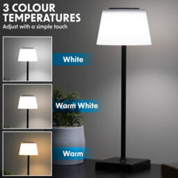 Loops Black Rgb Rechargeable Table Lamp - Multi-Colour Bedside Light Wireless Dimmable - thumbnail 8